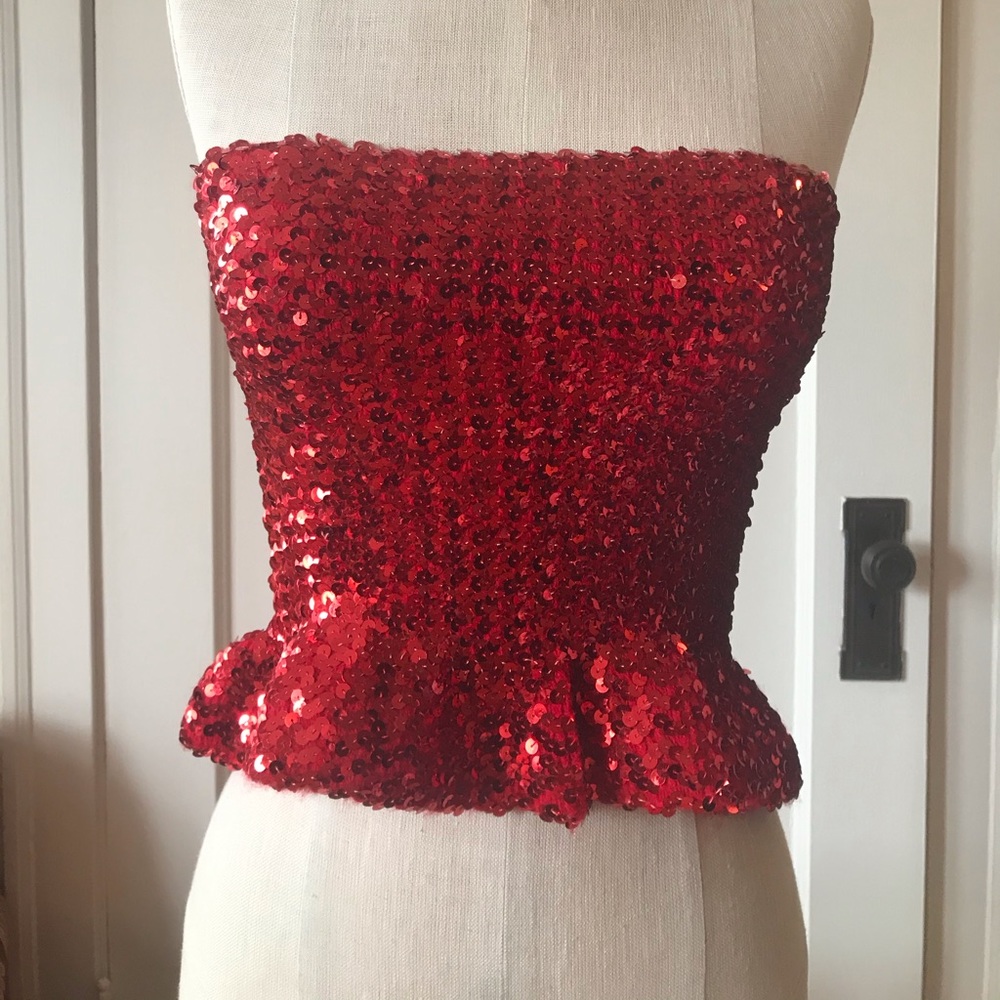 Sequined tube top